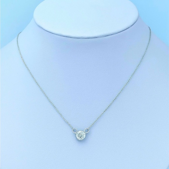 14K White Gold Diamond By The YardNecklace